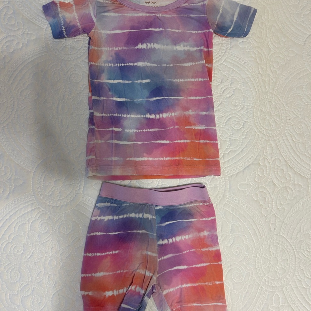 Little Sleepies Multicolor Tie-Dye Kids Pajama Set